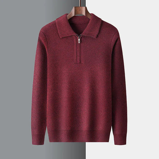 Simon | Herren Winter-Strickpullover mit Half-Zip