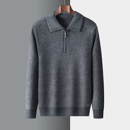 Simon | Herren Winter-Strickpullover mit Half-Zip