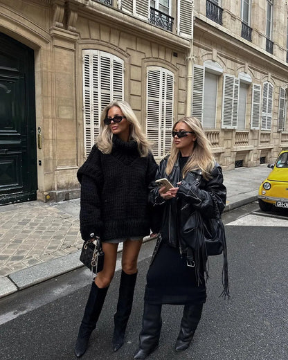 Renate | Damen Frühlings Oversize Strickkleid