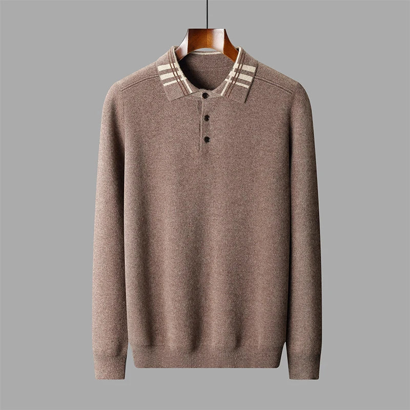 Patrick | Herren Winter Klassischer Strick-Polopullover
