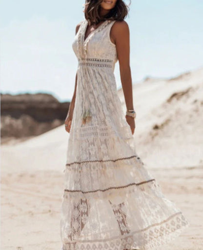 Maria | Damen Boho Sommer Maxikleid
