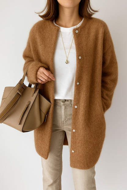 Carmen | Damen Frühling Oversized Langer Cardigan