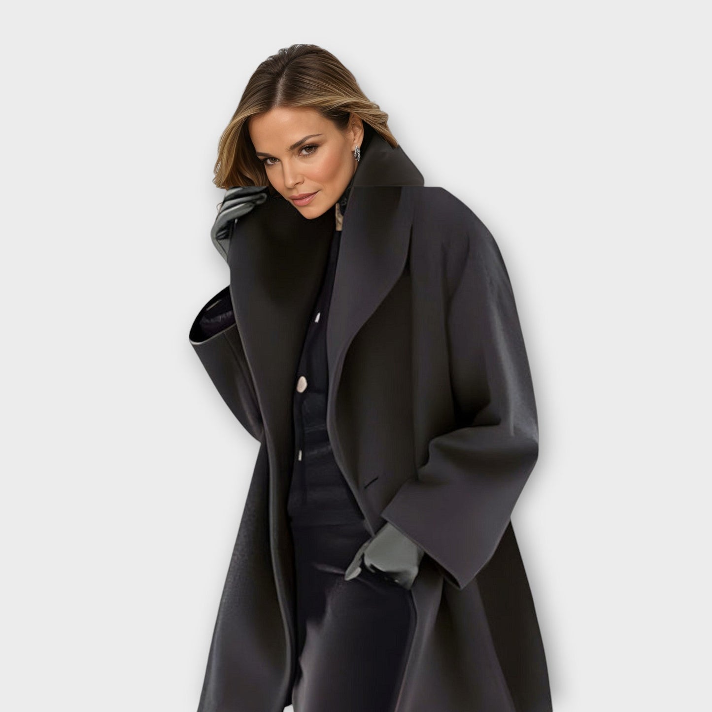 Gabriela | Oversized Wintermantel mit Breitem Kragen für Damen