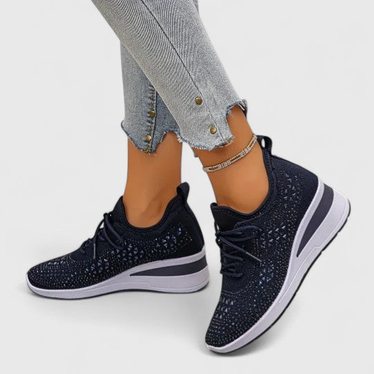 Marie | Damen Frühlings Leichte Strick-Plateau-Sneaker