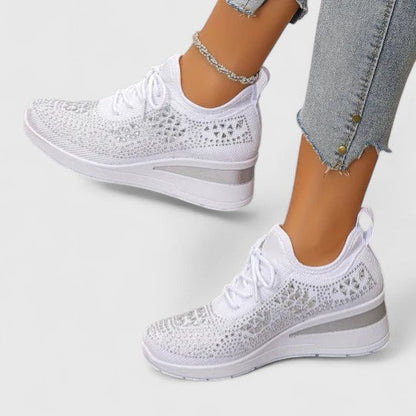 Marie | Damen Frühlings Leichte Strick-Plateau-Sneaker