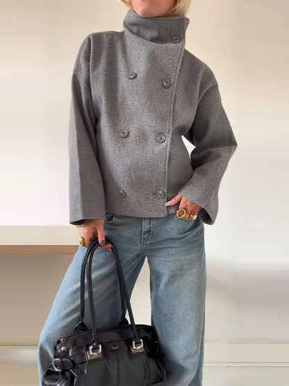 Alina | Damen Winter Oversized Jacke mit Knopfleiste