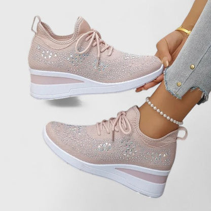 Marie | Damen Frühlings Leichte Strick-Plateau-Sneaker