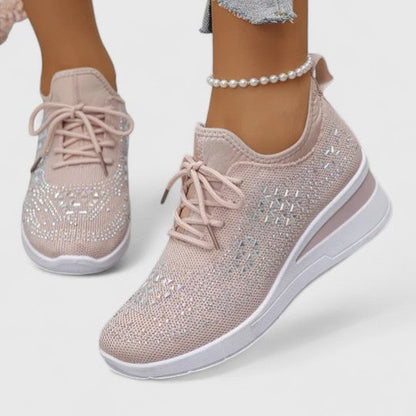 Marie | Damen Frühlings Leichte Strick-Plateau-Sneaker