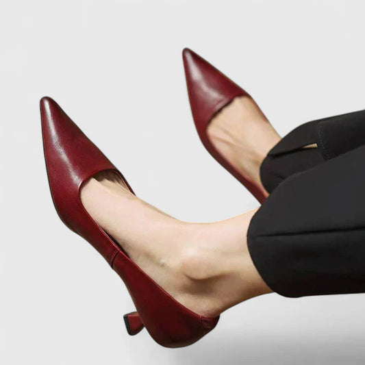 Julia | Damen Klassische Pumps mit spitzer Zehenpartie und niedrigem Absatz