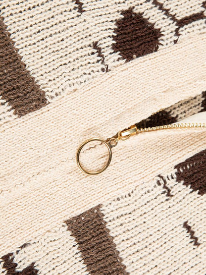 Emil | Herren Frühlings Gemusterter Cardigan Mit Reißverschluss