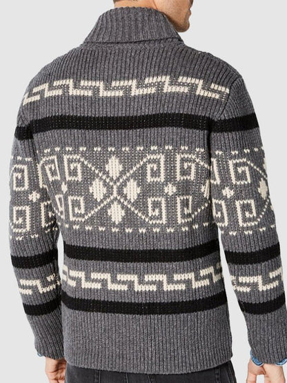 Emil | Herren Frühlings Gemusterter Cardigan Mit Reißverschluss