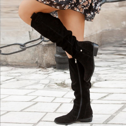 Tanja | Damen Winter Over-the-Knee Stiefel mit Reißverschluss