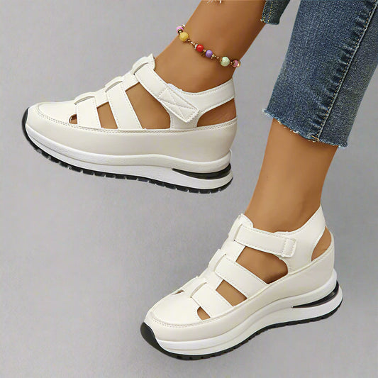 Karla | Damen Sandalen mit Offener Spitze und Knöchelriemen, Lässig