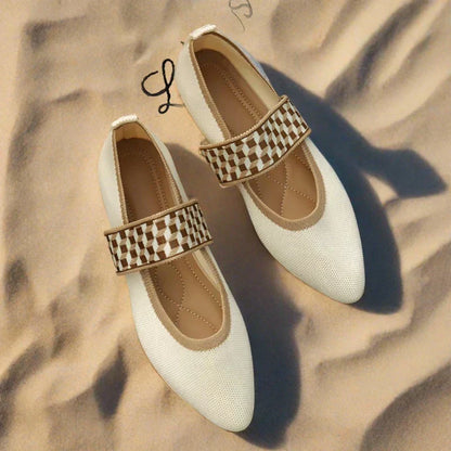 Yvonne | Damen Frühlings Ballerinas mit Riemen im Freizeitstil