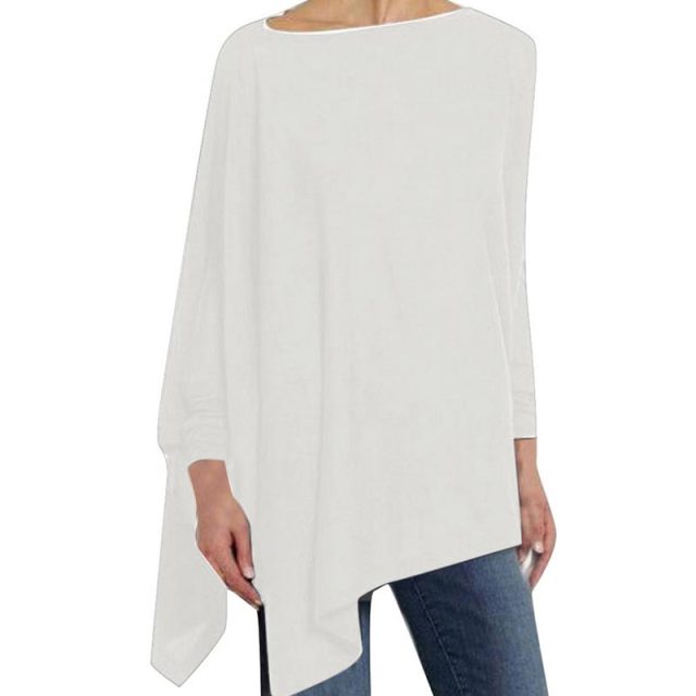Viviane | Damen Winter Asymmetrisches Loose-Fit Top