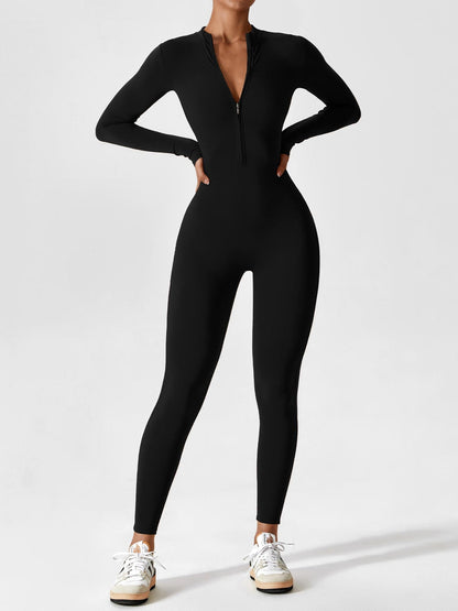 Regine | Damen Frühlings Stretch Zip-Up Jumpsuit