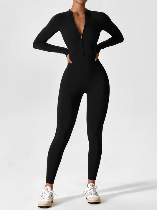 Regine | Damen Frühlings Stretch Zip-Up Jumpsuit