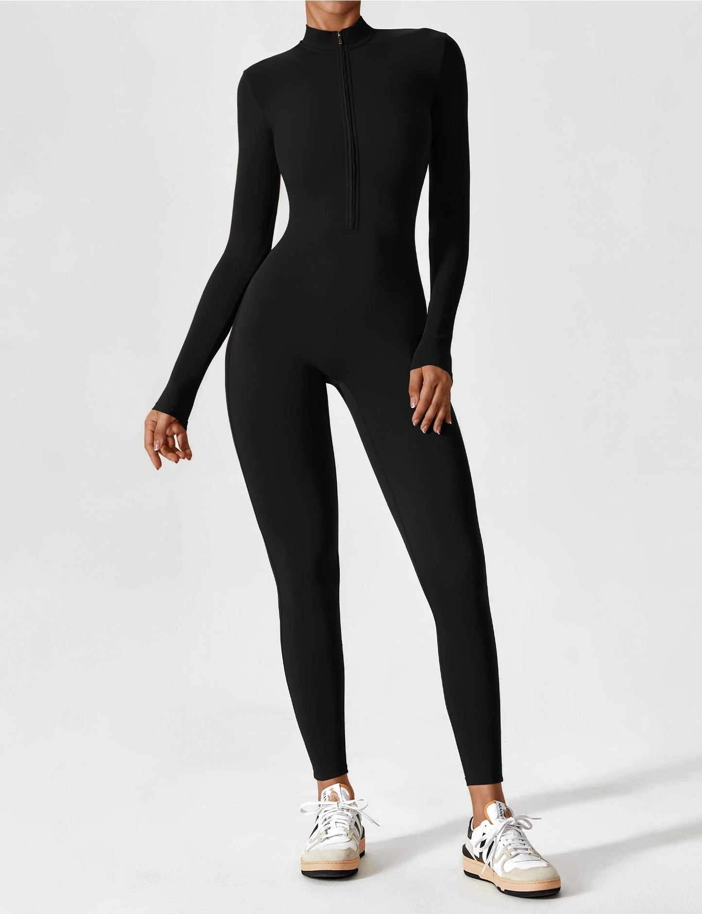 Regine | Damen Frühlings Stretch Zip-Up Jumpsuit