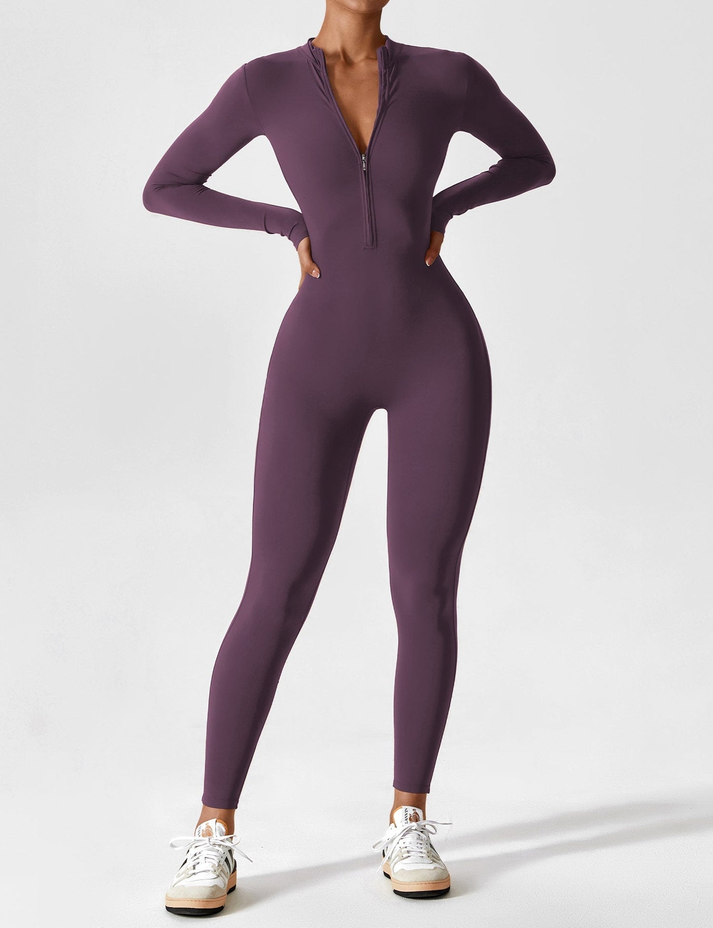 Regine | Damen Frühlings Stretch Zip-Up Jumpsuit