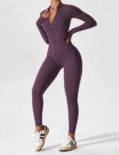 Regine | Damen Frühlings Stretch Zip-Up Jumpsuit