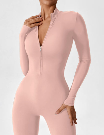 Regine | Damen Frühlings Stretch Zip-Up Jumpsuit