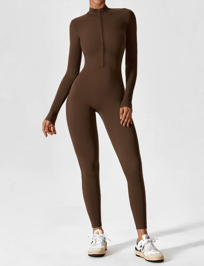 Regine | Damen Frühlings Stretch Zip-Up Jumpsuit