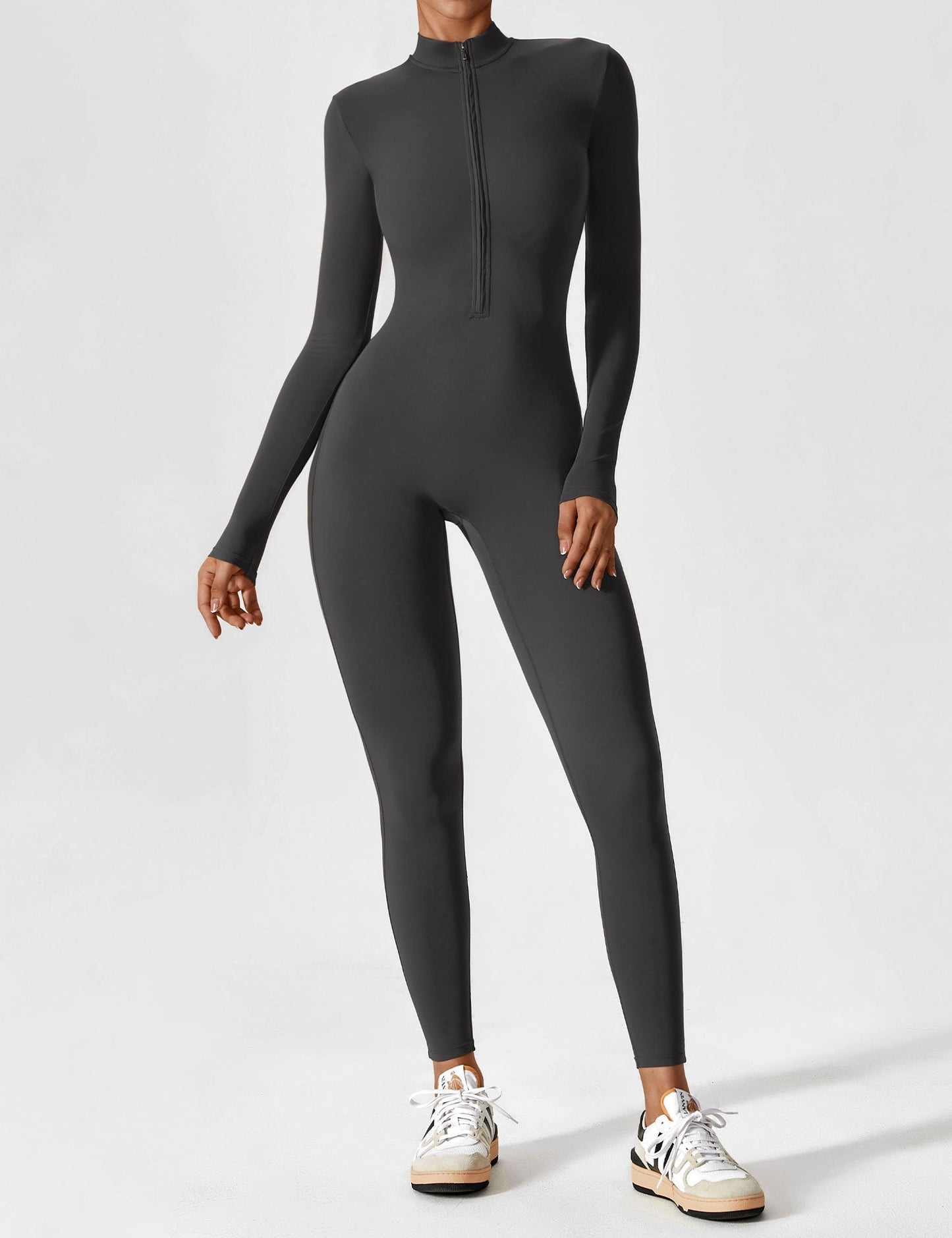 Regine | Damen Frühlings Stretch Zip-Up Jumpsuit
