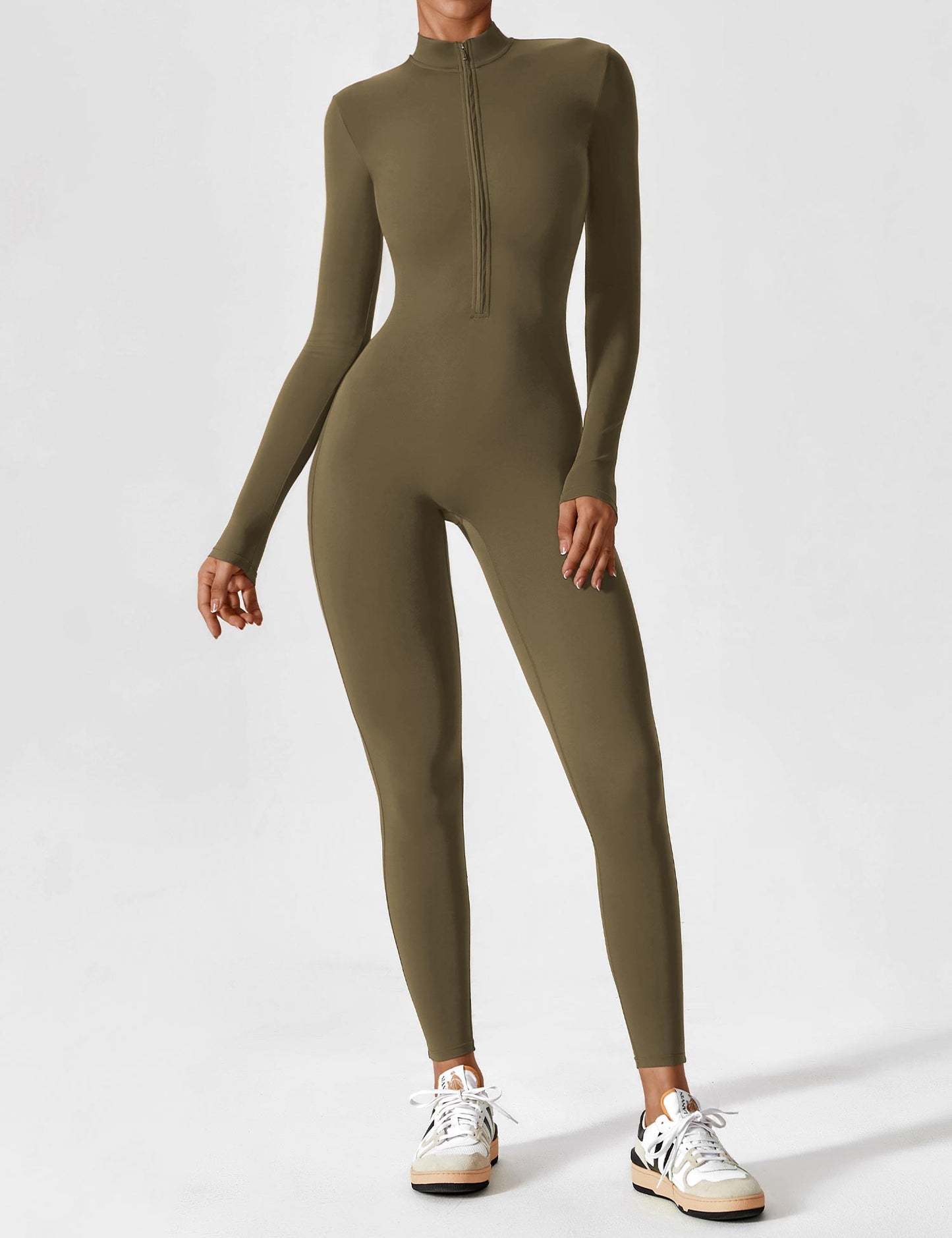 Regine | Damen Frühlings Stretch Zip-Up Jumpsuit