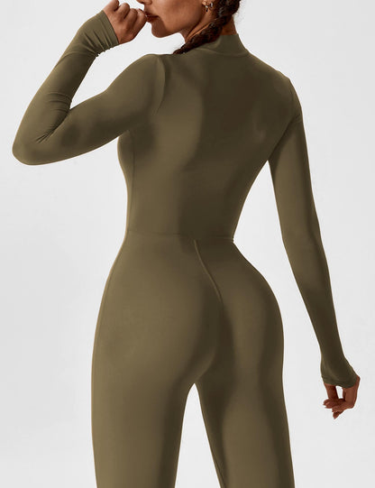 Regine | Damen Frühlings Stretch Zip-Up Jumpsuit