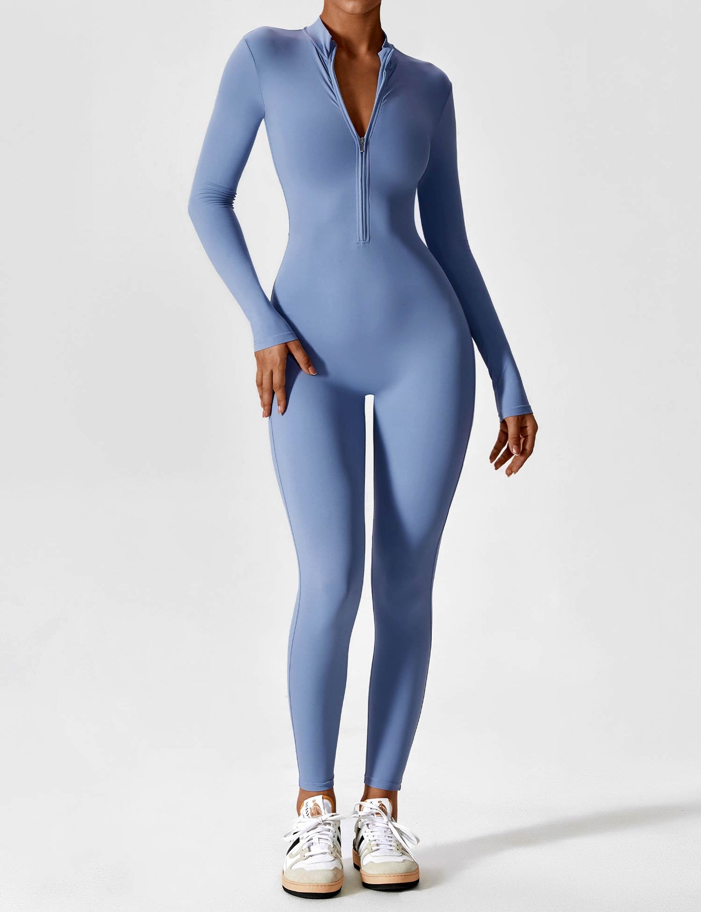 Regine | Damen Frühlings Stretch Zip-Up Jumpsuit