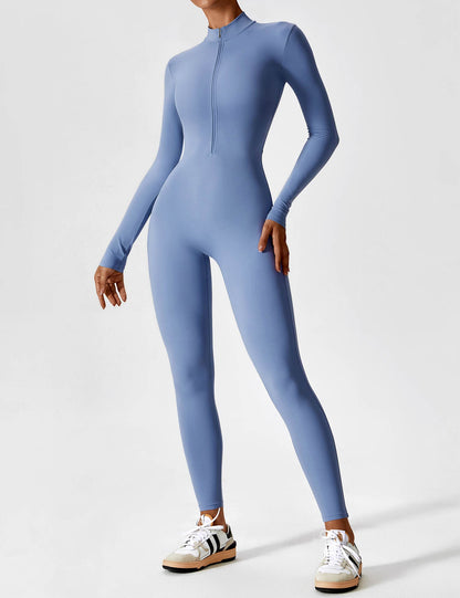 Regine | Damen Frühlings Stretch Zip-Up Jumpsuit