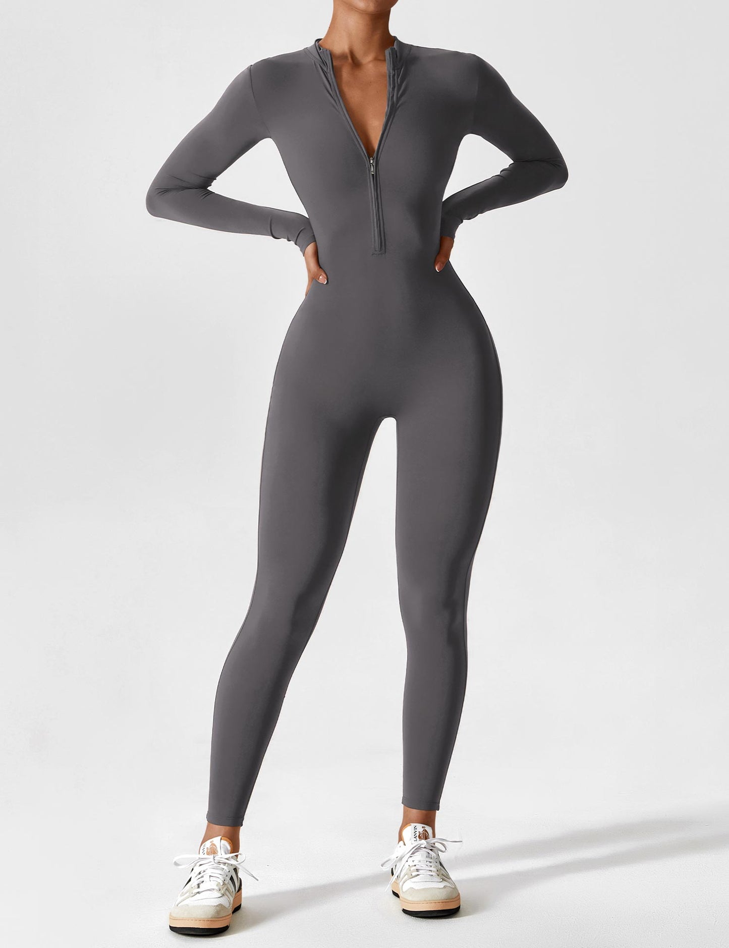 Regine | Damen Frühlings Stretch Zip-Up Jumpsuit