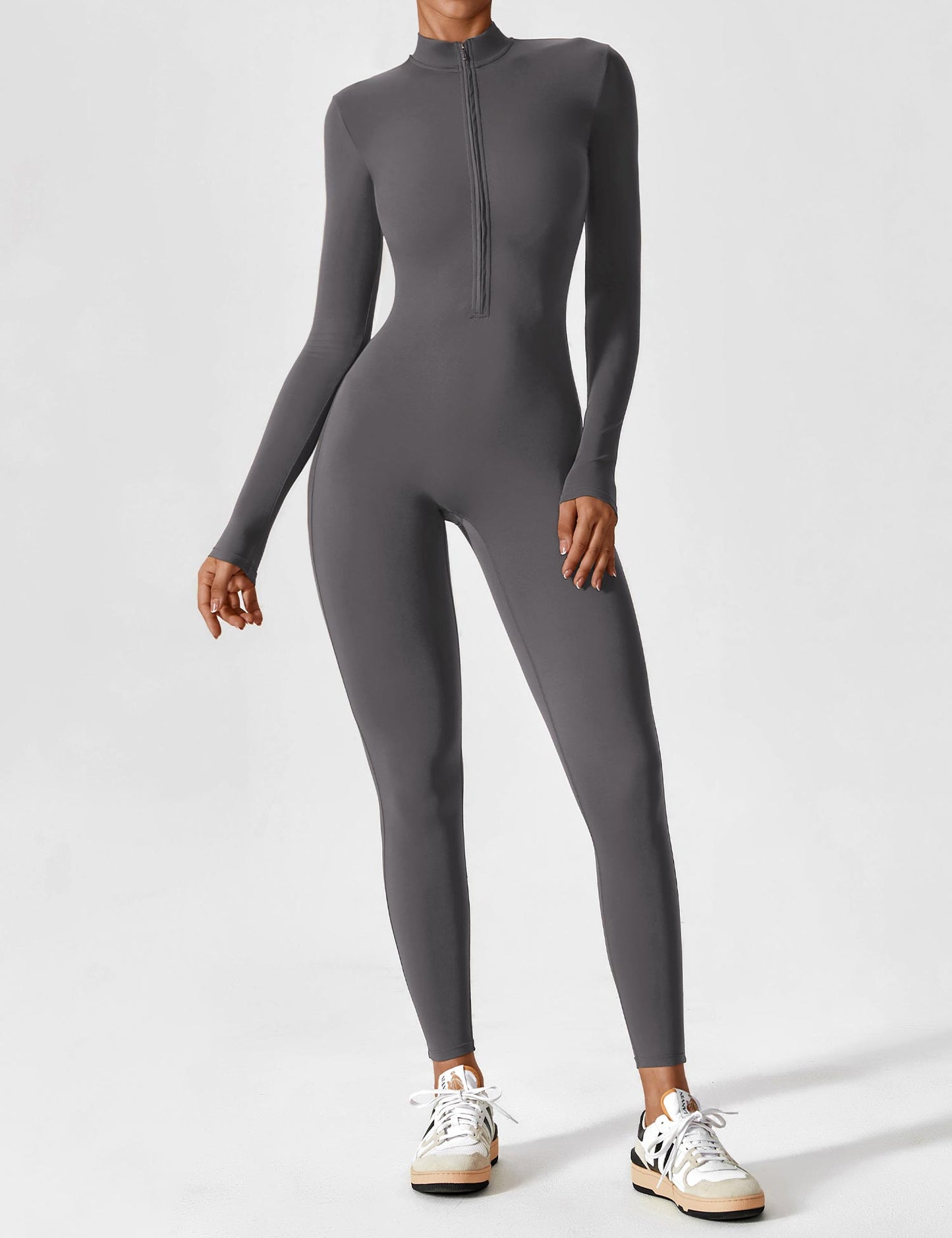 Regine | Damen Frühlings Stretch Zip-Up Jumpsuit