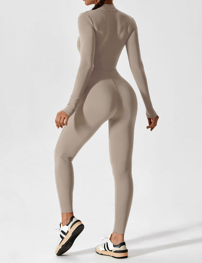 Regine | Damen Frühlings Stretch Zip-Up Jumpsuit