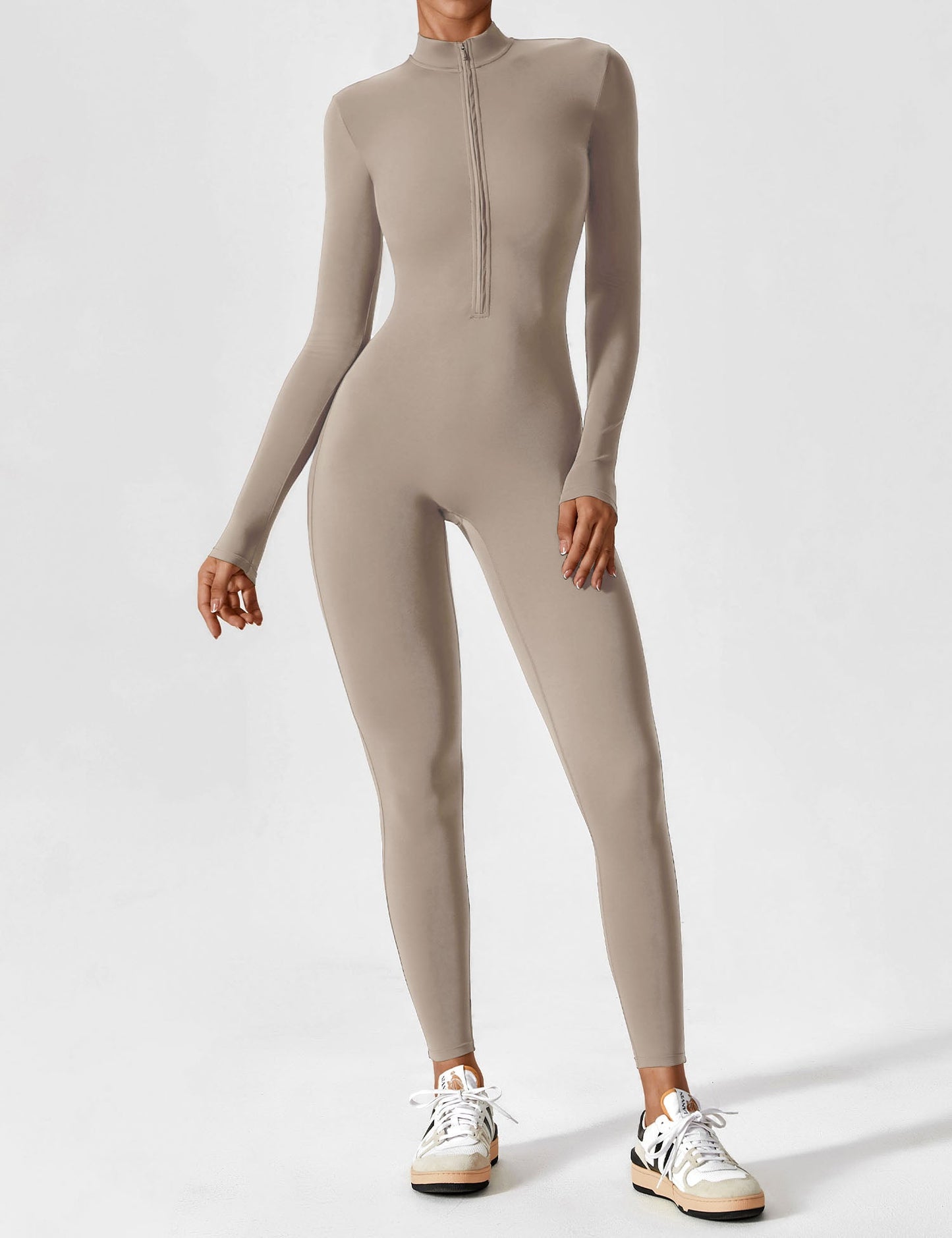 Regine | Damen Frühlings Stretch Zip-Up Jumpsuit