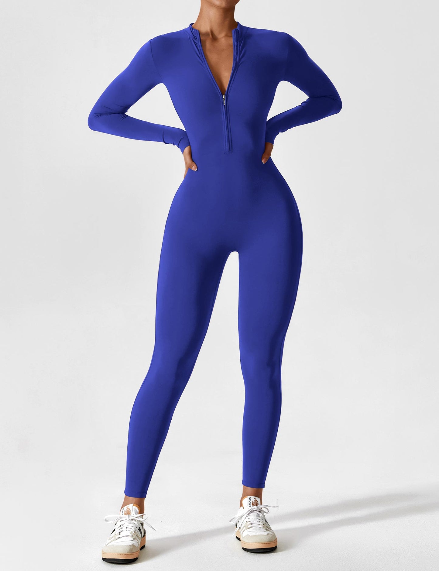Regine | Damen Frühlings Stretch Zip-Up Jumpsuit