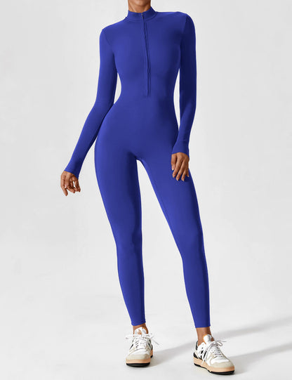 Regine | Damen Frühlings Stretch Zip-Up Jumpsuit
