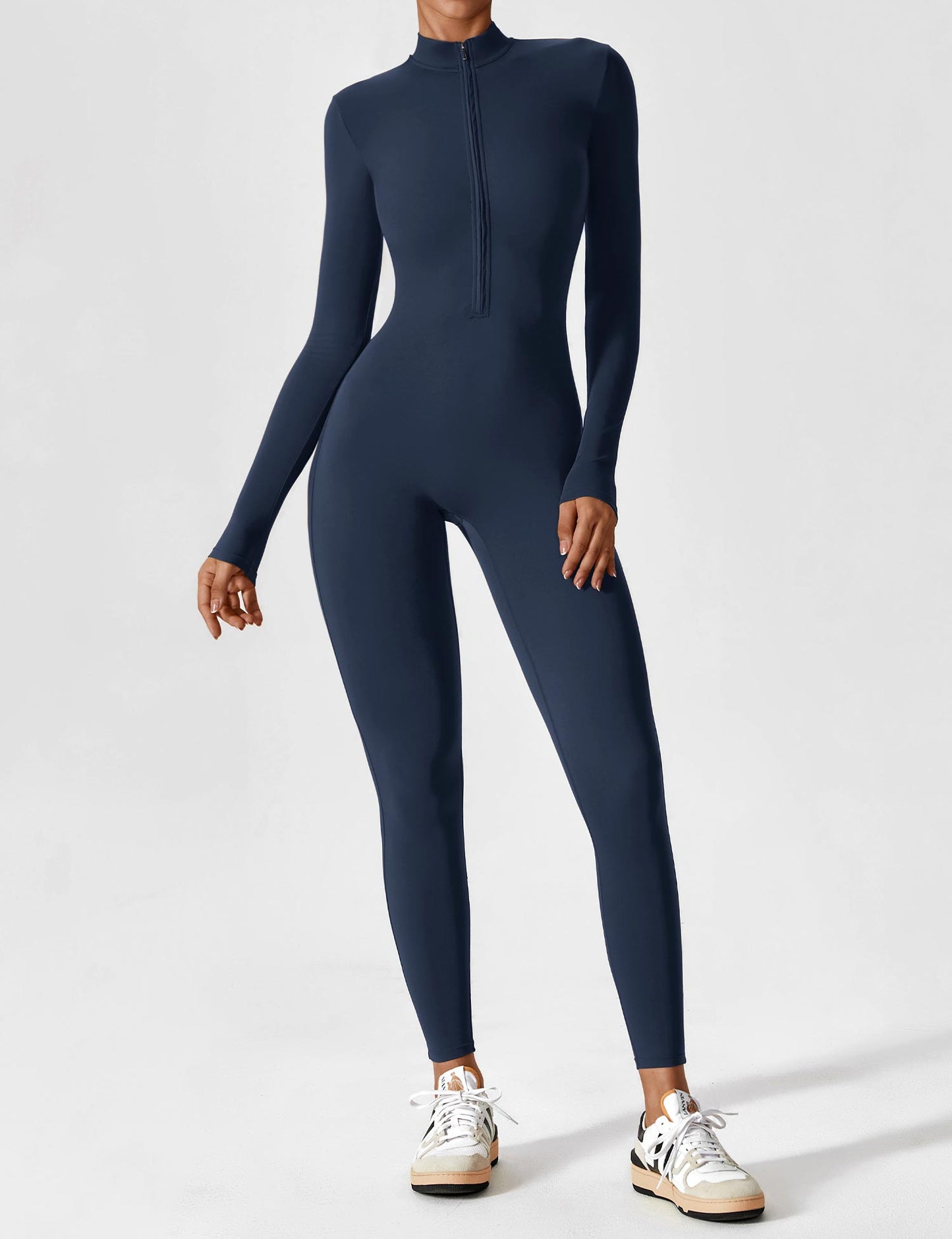Regine | Damen Frühlings Stretch Zip-Up Jumpsuit