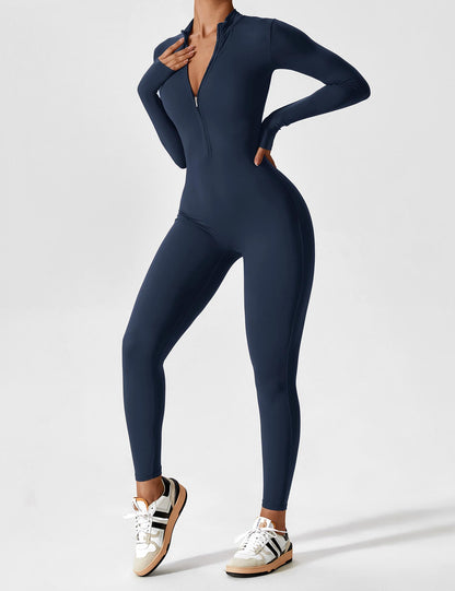 Regine | Damen Frühlings Stretch Zip-Up Jumpsuit