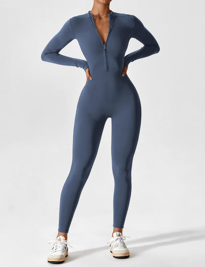 Regine | Damen Frühlings Stretch Zip-Up Jumpsuit