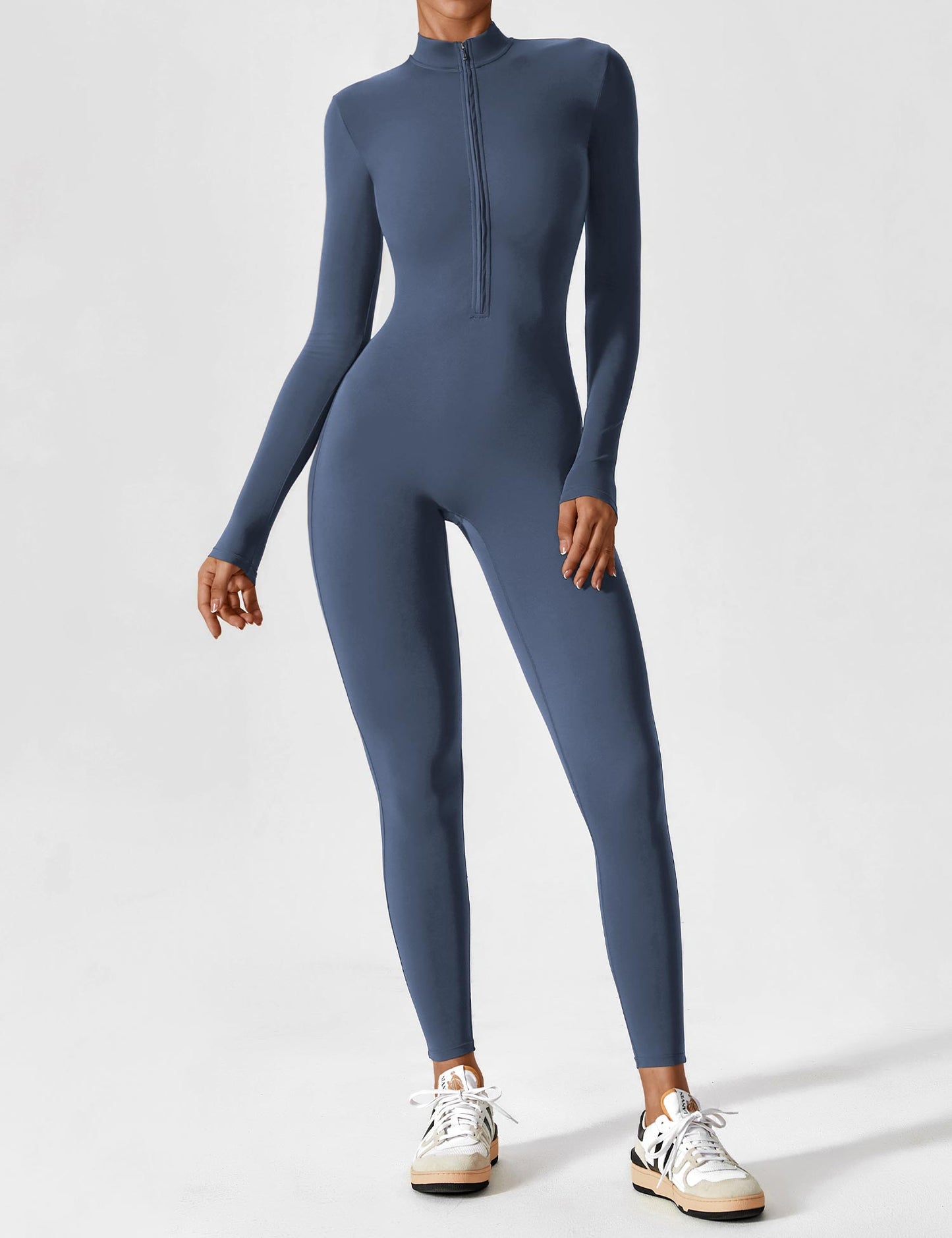 Regine | Damen Frühlings Stretch Zip-Up Jumpsuit