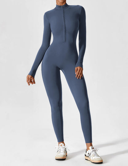 Regine | Damen Frühlings Stretch Zip-Up Jumpsuit