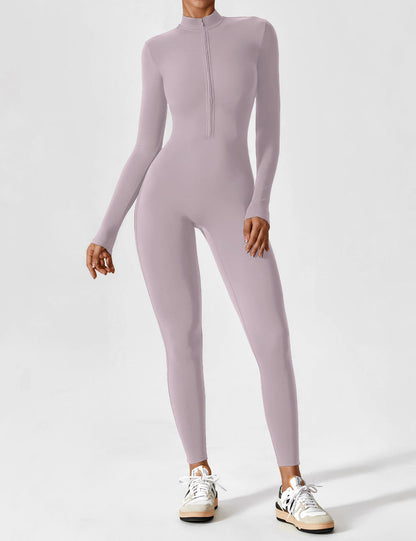 Regine | Damen Frühlings Stretch Zip-Up Jumpsuit