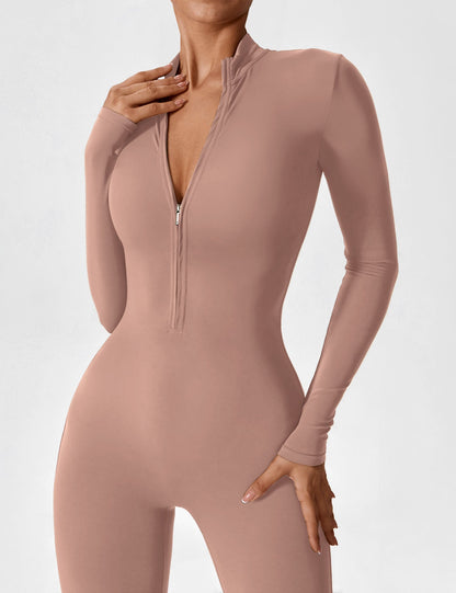 Regine | Damen Frühlings Stretch Zip-Up Jumpsuit