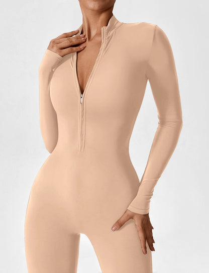 Regine | Damen Frühlings Stretch Zip-Up Jumpsuit