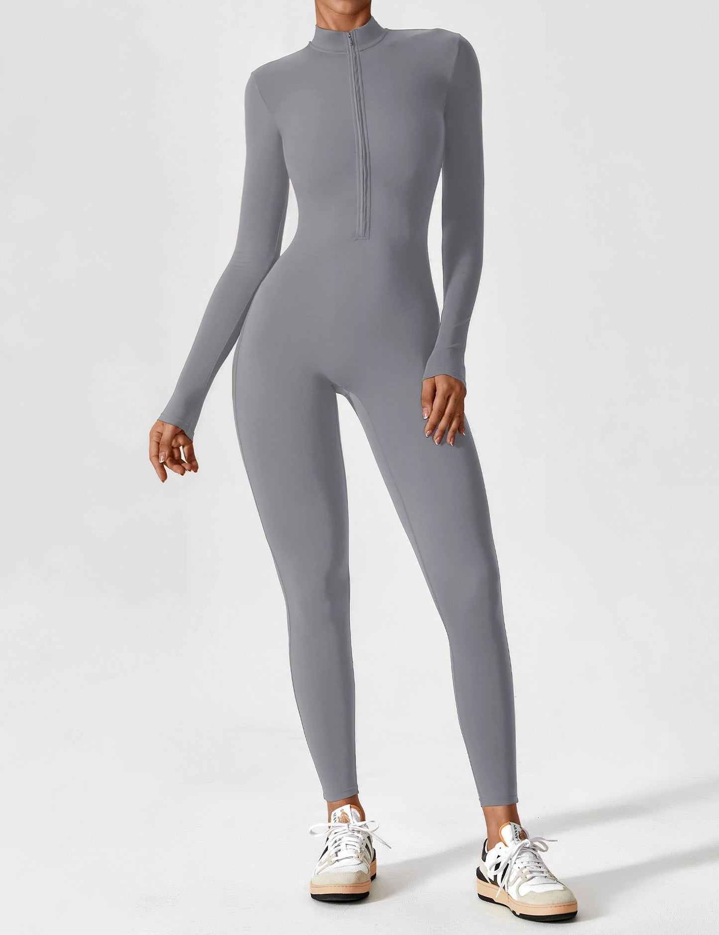 Regine | Damen Frühlings Stretch Zip-Up Jumpsuit