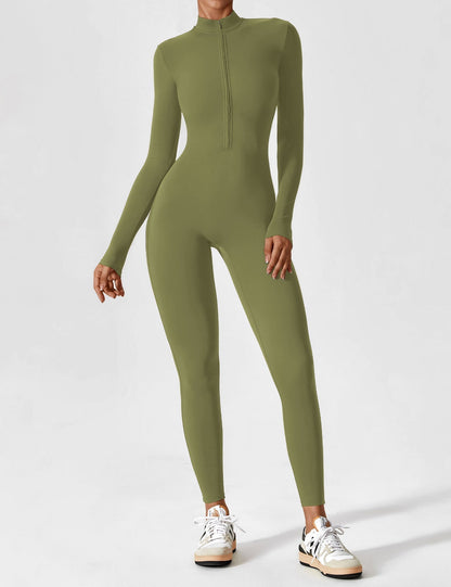 Regine | Damen Frühlings Stretch Zip-Up Jumpsuit