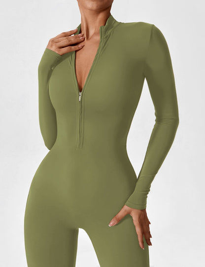 Regine | Damen Frühlings Stretch Zip-Up Jumpsuit